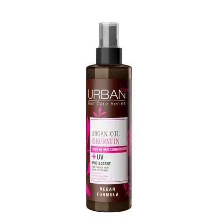 Balsam spray fara clatire cu ulei de Argan si Keratina, 200 ml, Urban Care