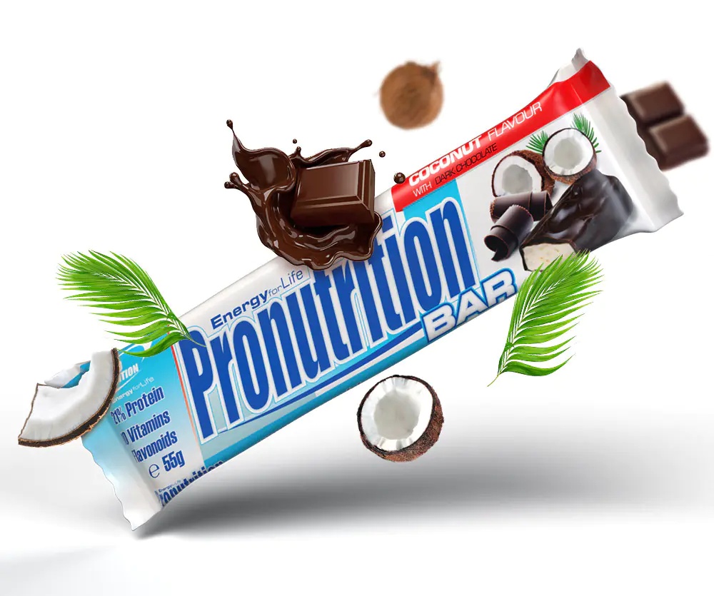 Baton proteic cu cocos, 55g, Pro Nutrition