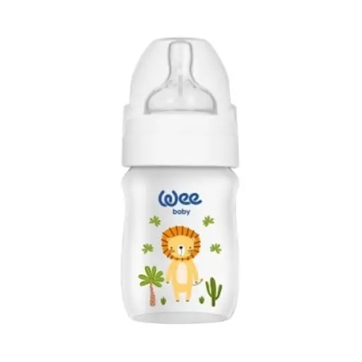 Biberon din PP cu model Safari și tetină din silicon anti-colic nr. 1, cod 960, 250 ml, Wee Baby