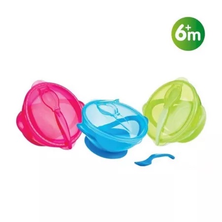 Castronel cu ventuza si lingurita, +6 luni, 360 ml, 5419 Nuby