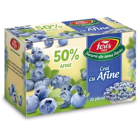 Ceai cu afine 50%, 20 plicuri, Fares