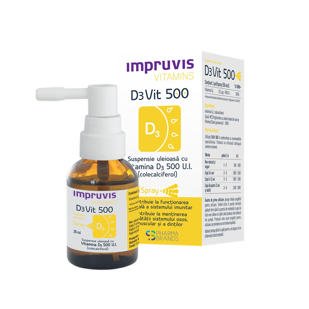 DeVit 500 Suspensie uleioasa cu Vitamina D3 500 U.I. spray, 20 ml, Pharma Brands