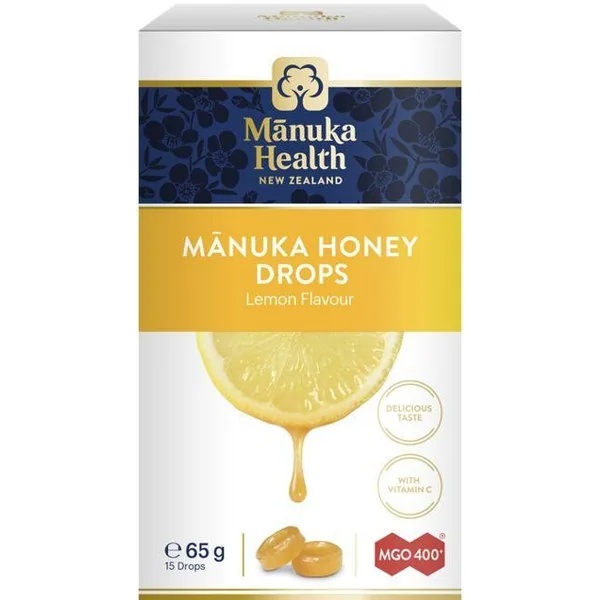 Dropsuri cu miere de Manuka MGO 400+ și lămâie, 65 g, Manuka Health