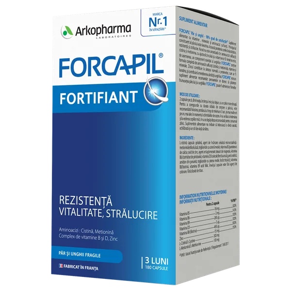 Forcapil fortifiant pentru par si unghii, 180 capsule, Arkopharma
