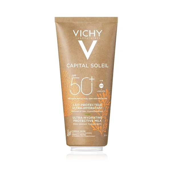 Lapte pentru protectie solara cu SPF 50+ pentru fata si corp Capital Soleil, 200 ml, Vichy