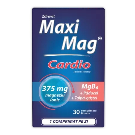 MaxiMag Cardio, 375 mg, 30 comprimate, Zdrovit