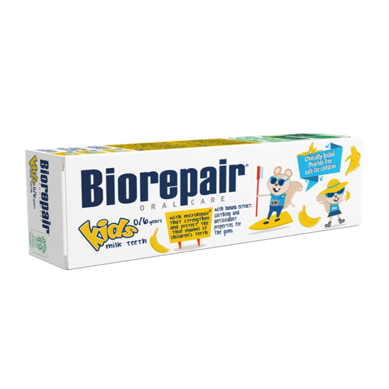 Pasta de dinti Biorepair Kids 0-6 ani cu aroma de banane, 50ml, Coswell