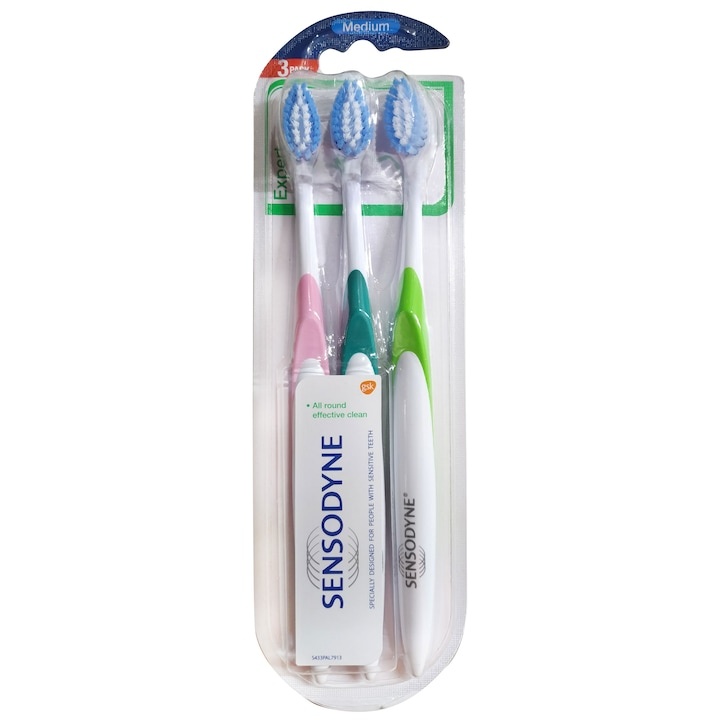 Periuta de dinti Expert Medium Triopack, 3 bucati, Sensodyne