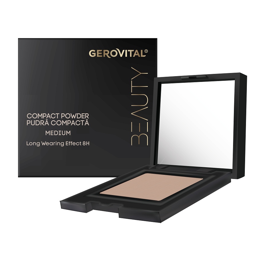 Pudra compacta Medium, 9,5 g, Gerovital