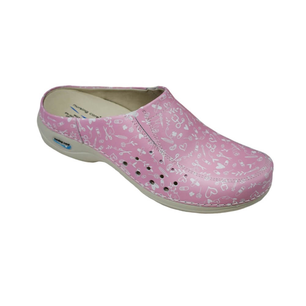 Saboti medicali din piele naturală lavabili Berlin WG4AF66 Enferm Pink, mărimea 36, Nursing Care