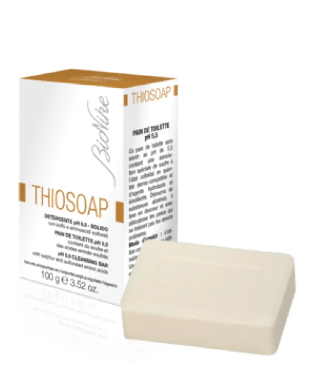 Sapun solid cu sulf si aminoacizi sulfurati Thiosoap pH 5.5, pentru fata si corp, 100 g, BioNike
