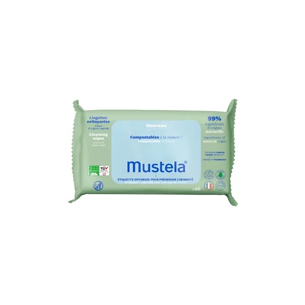 Servetele curatatoare fata si corp, 60 bucati, Mustela