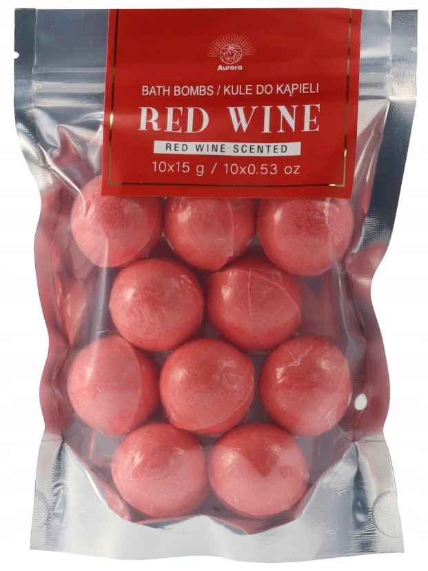 Set 10 bombe de baie cu aromă de vin roșu, 10 bucati 15 g, Aurora