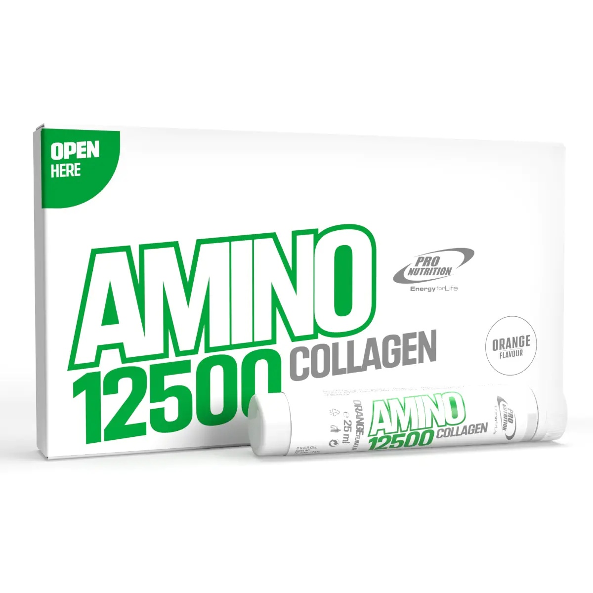 Amino Collagen 12500, 10 fiole x 25 ml, aromă portocale, Pro Nutrition