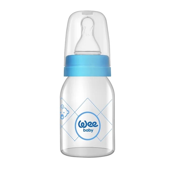 Biberon sticla cu tetina din silicon rotunda 877, 125ml, Wee Baby