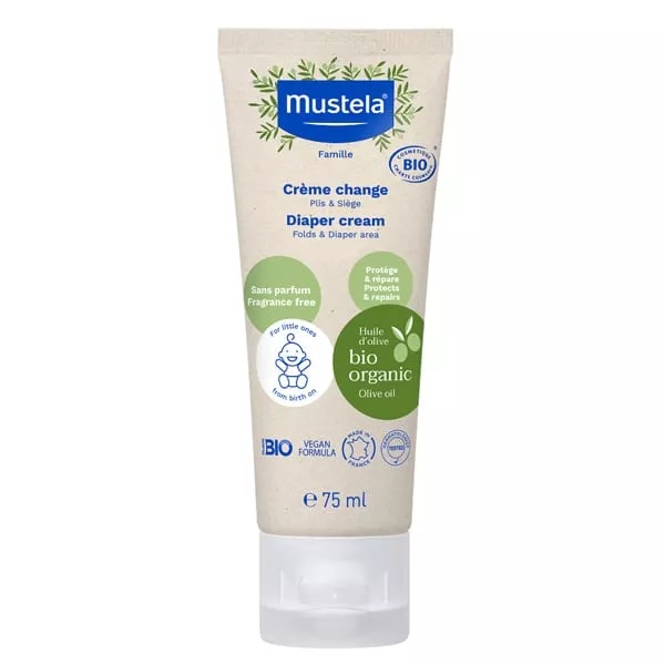 Crema bio pentru scutec cu ulei de masline si aloe, 75ml, Mustela