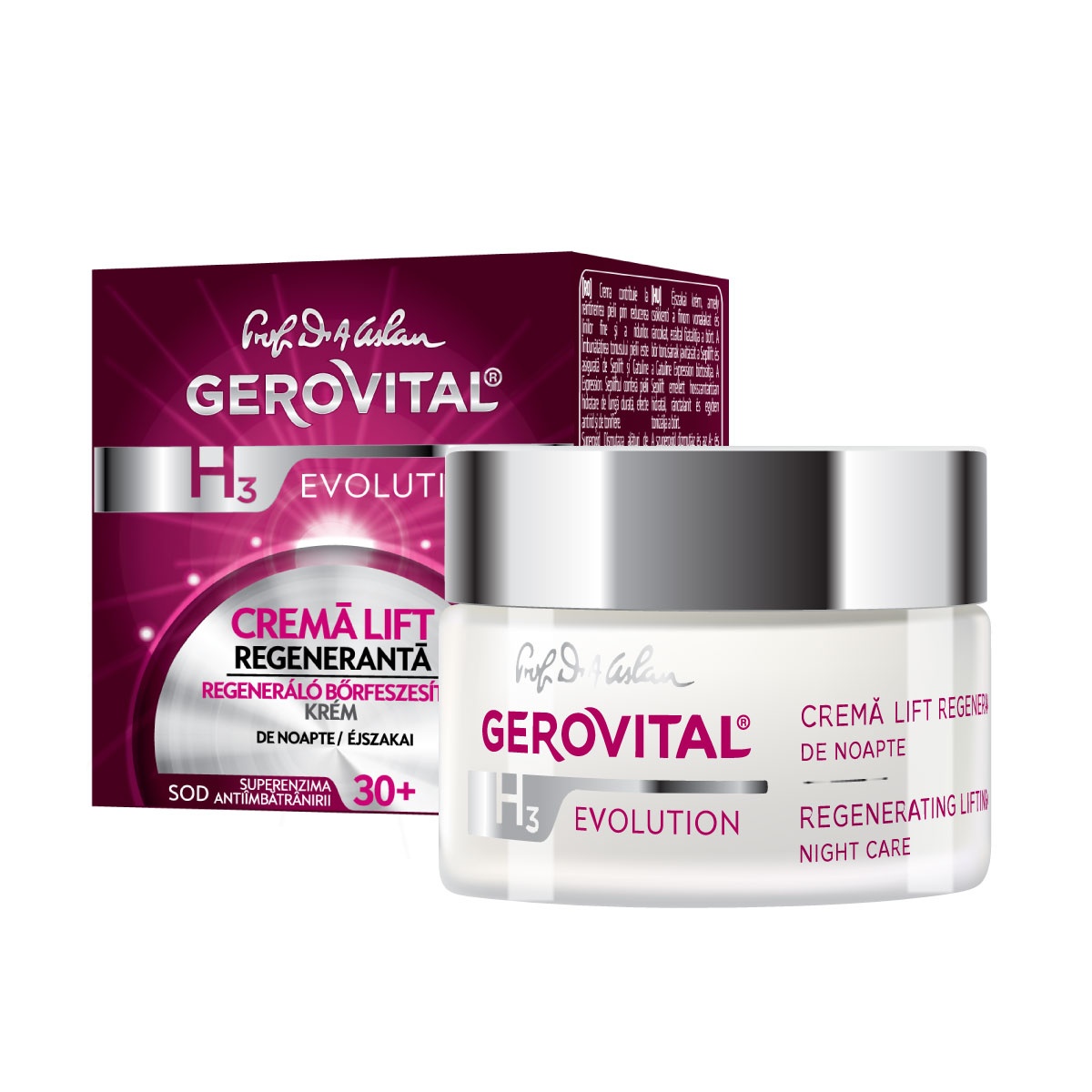 Crema regeneranta lift de noapte Gerovital H3 Evolution, 50ml, Farmec