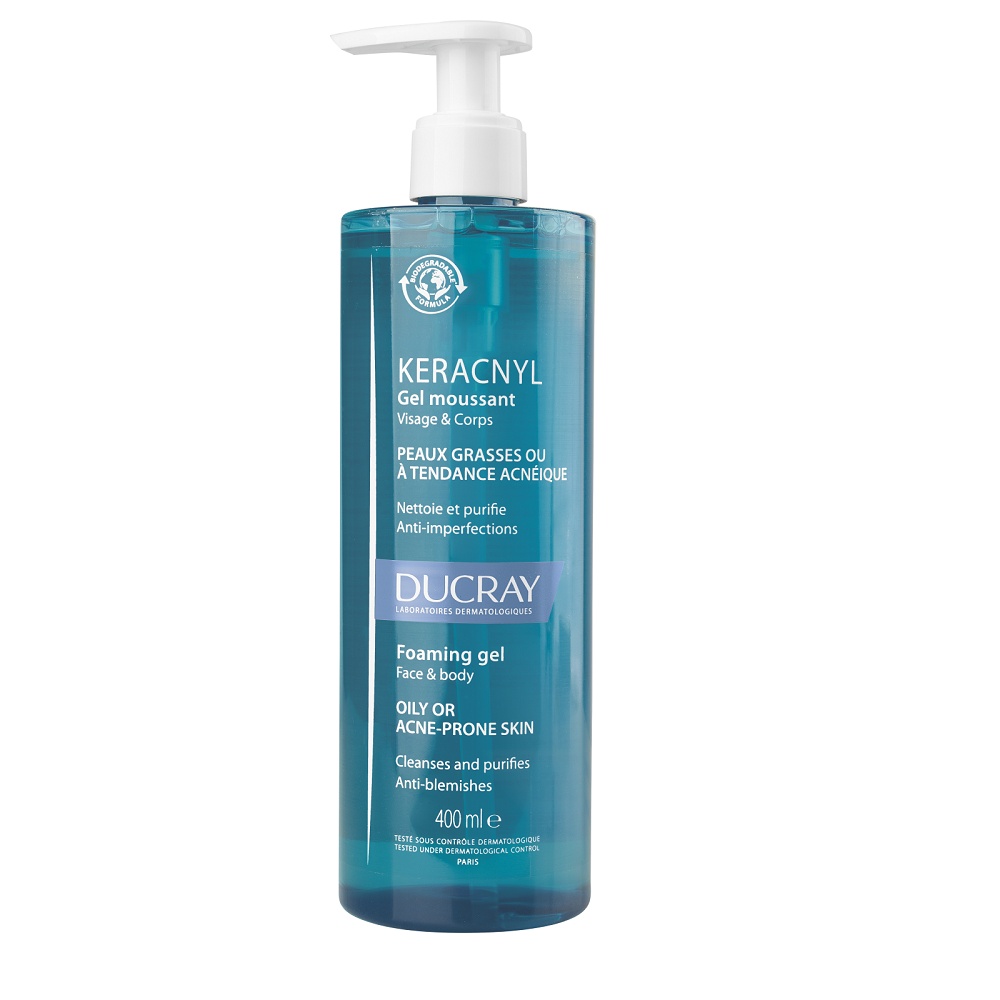 Gel spumant pentru pielea cu tendinta acneica Keracnyl, 400ml, Ducray