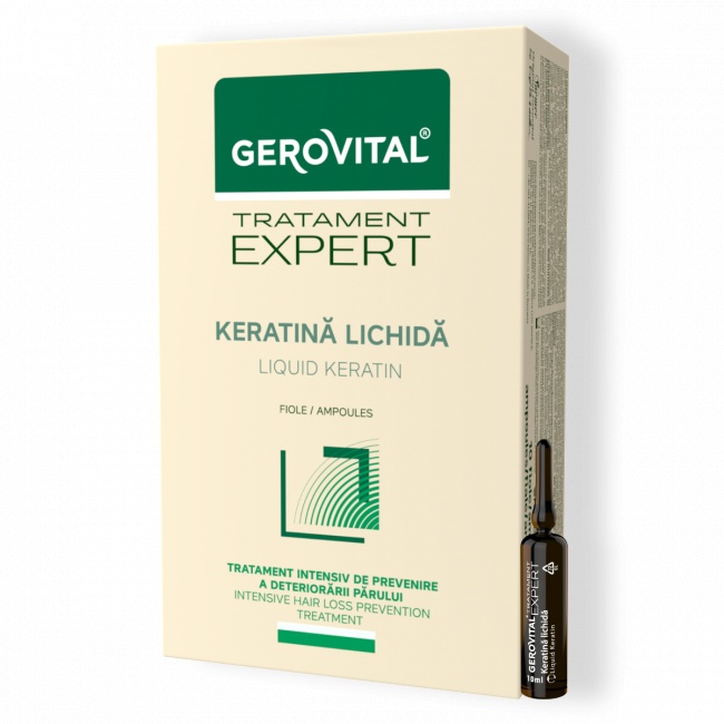 Keratina lichida Gerovital Tratament Expert, 10 fiole, Farmec