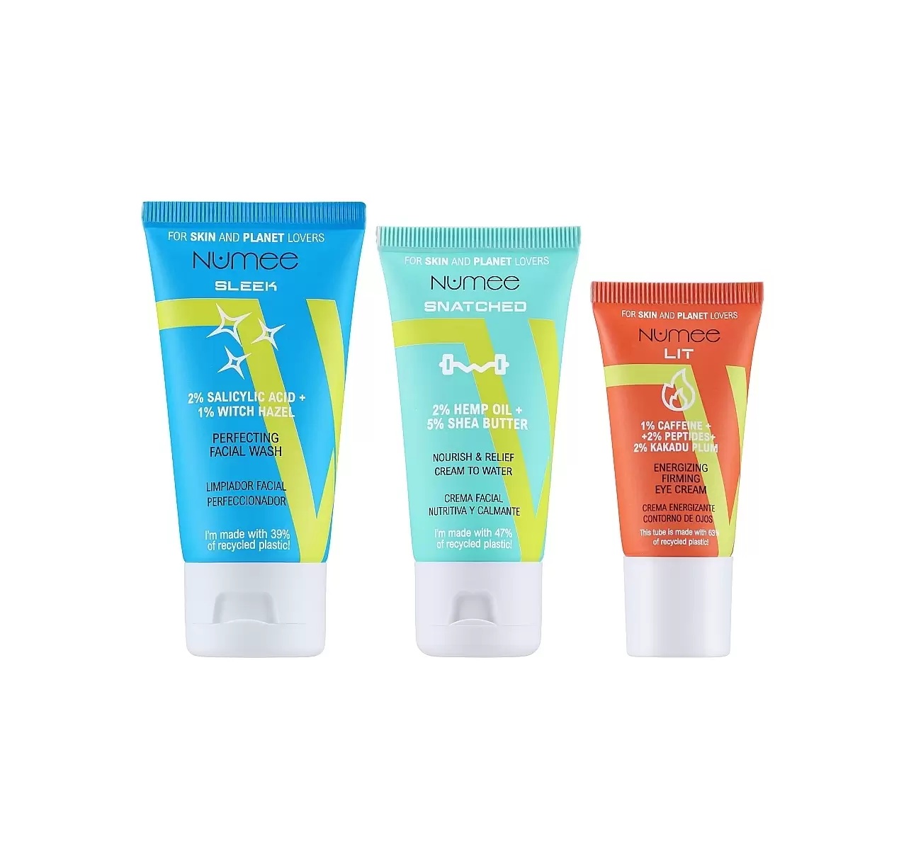 Travel Size Full Routine Kit (gel curatare, lotiune fata, crema ochi), 50ml/30ml/15ml, Numee