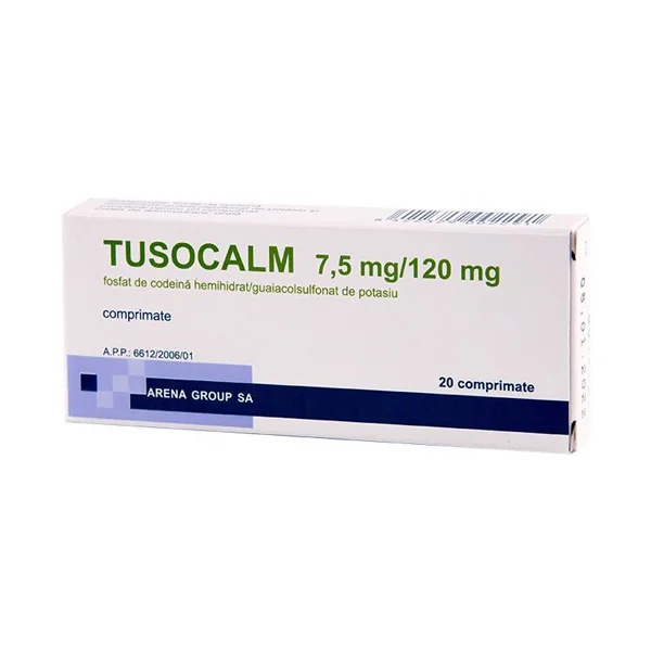 Tusocalm, 7.5mg/120mg, 20 comprimate, Arena