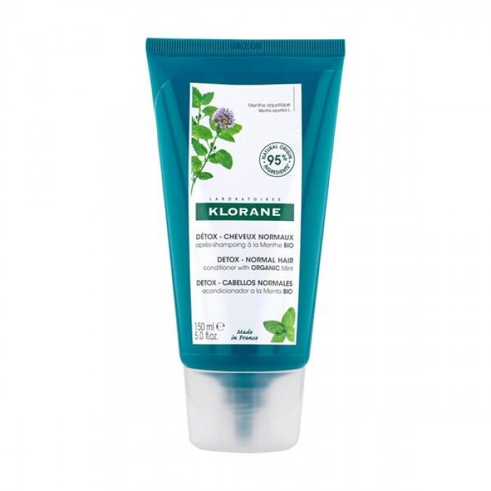 Balsam cu extract de menta pentru par expus la poluare, 150ml, Klorane