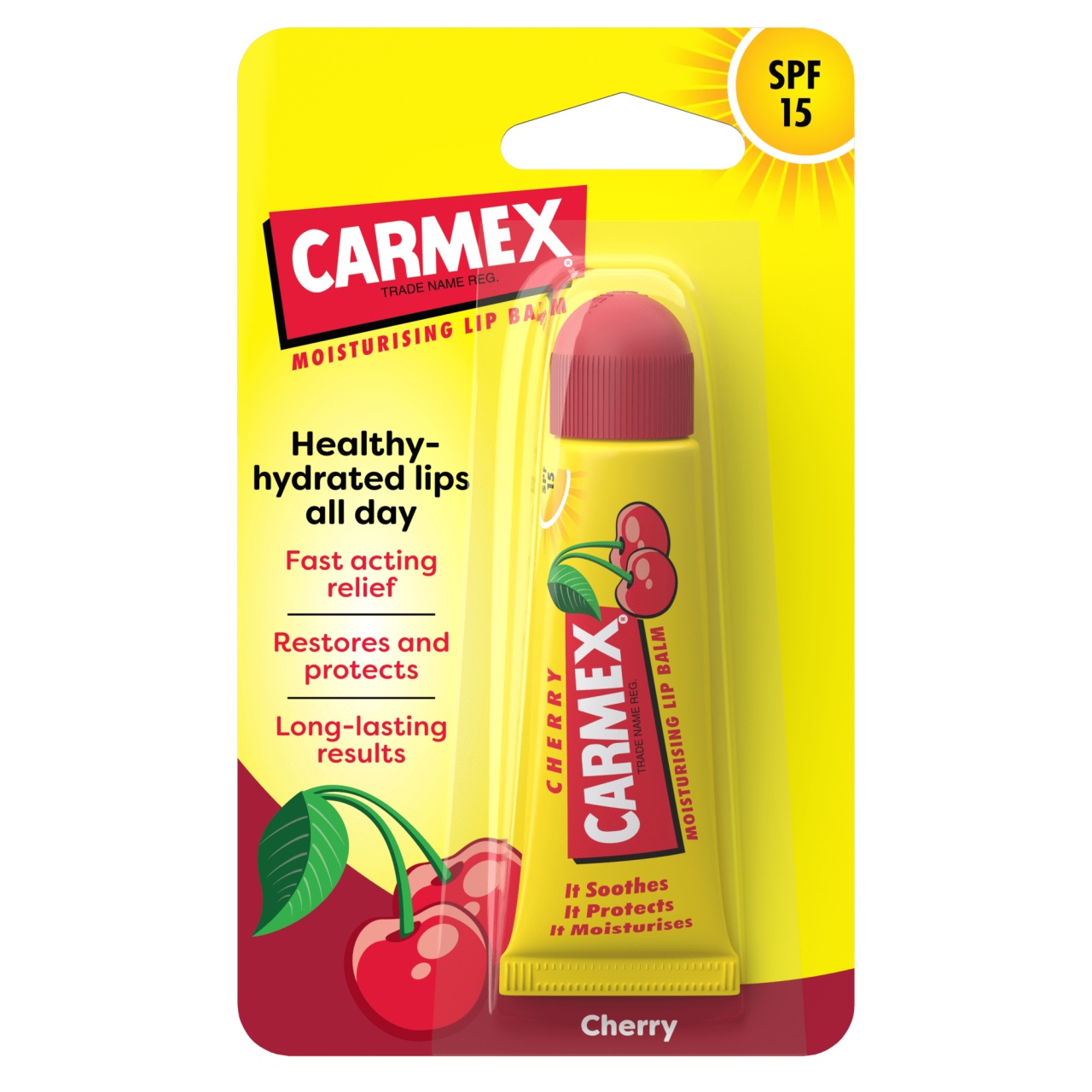 Balsam reparator pentru buze uscate si crapate cu aroma de cirese, 10 g, Carmex