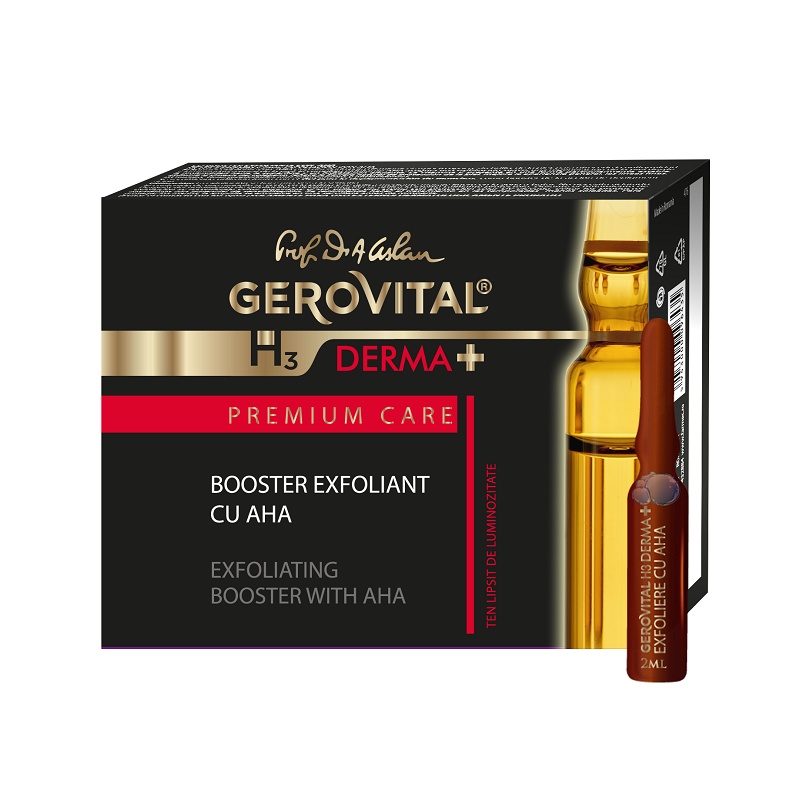 Booster exfoliant cu AHA H3 Derma+ Premium Care, 4 fiole, Gerovital 476