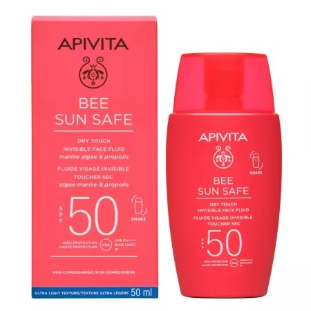Fluid invizibil DryTouch cu protectie solara SPF50 Bee Sun Safe, 50 ml, Apivita