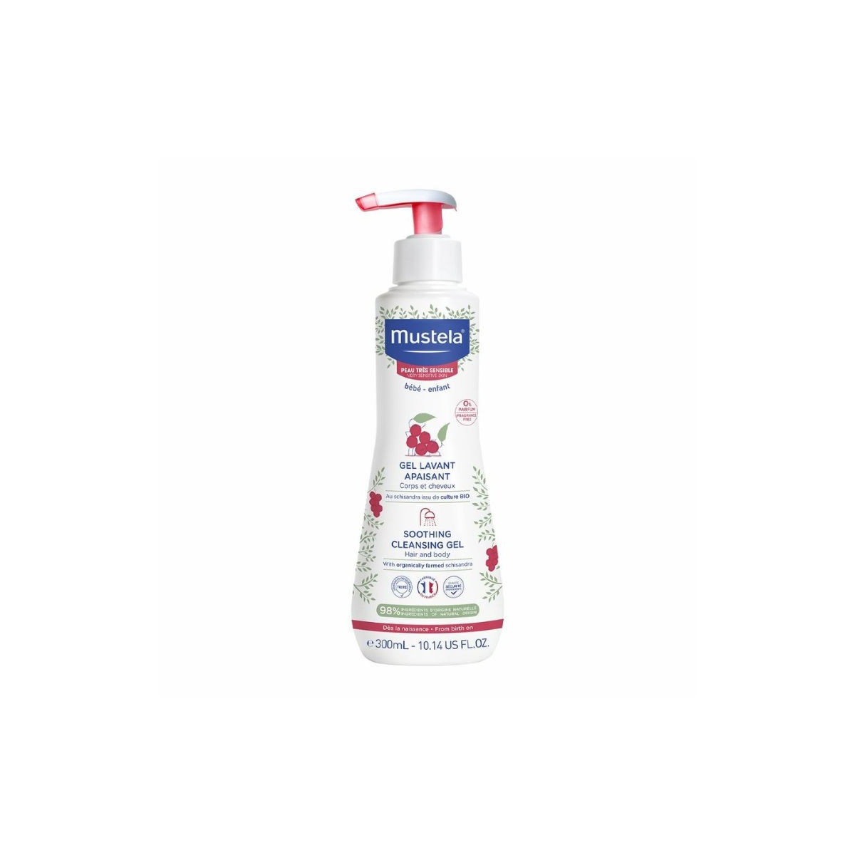 Gel de curatare calmant pentru par si corp, piele sensibila, 300ml, Mustela