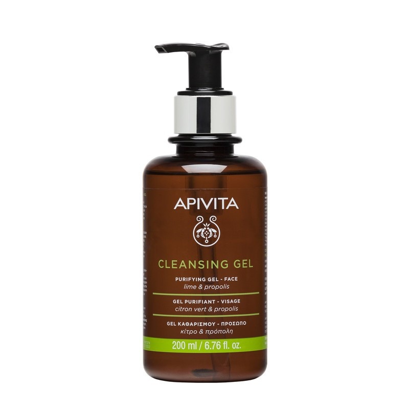 Gel de curatare pentru ten gras mixt cu lime si propolis, 200 ml, Apivita