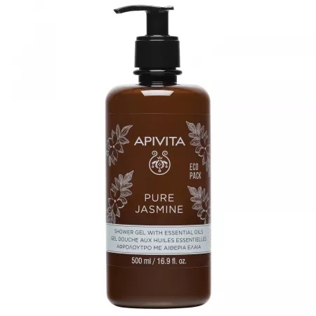 Gel de dus cu uleiuri esentiale Pure Jasmin, 500 ml, Apivita