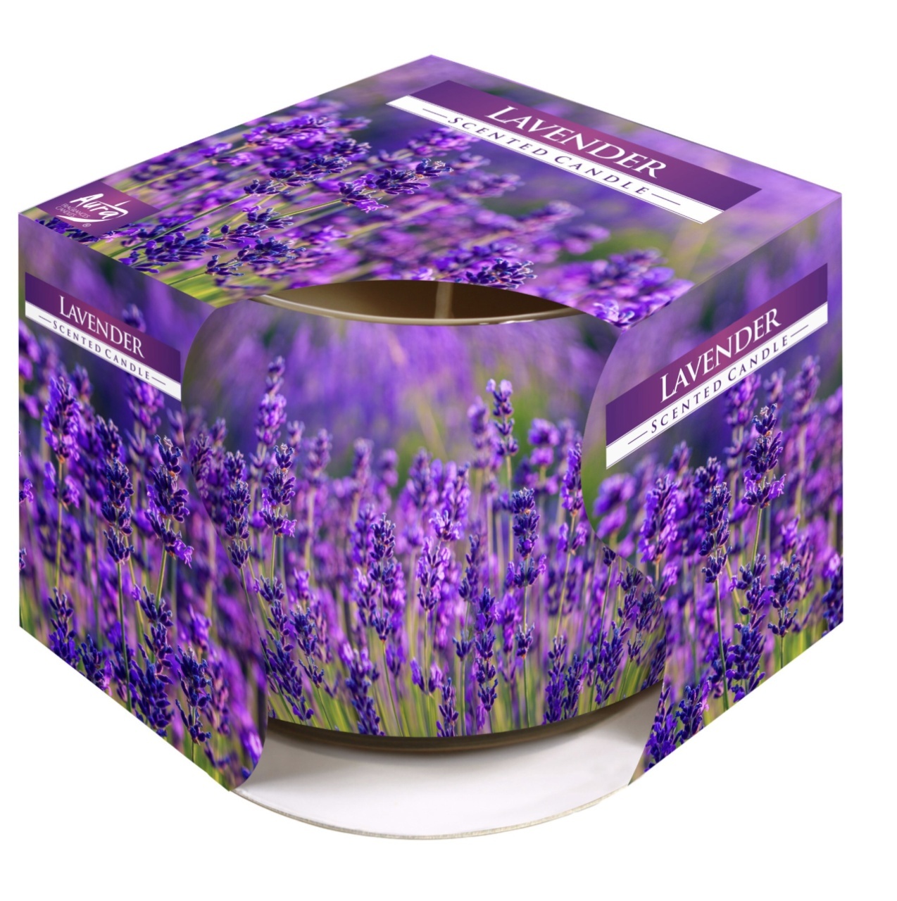 Lumanare Parfumata in Pahar Imprimat, Lavanda