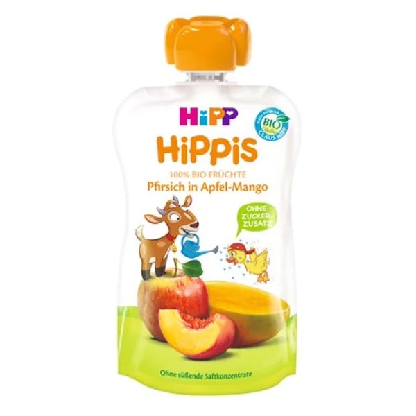 Piure de piersica mar si mango Bio, 100g, Hipp