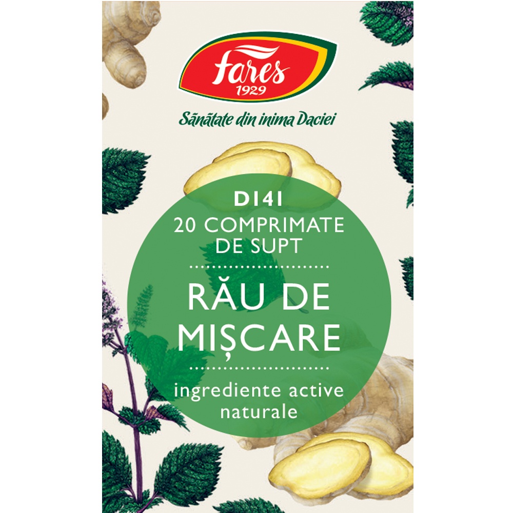 Rau de miscare D141, 20 comprimate, Fares