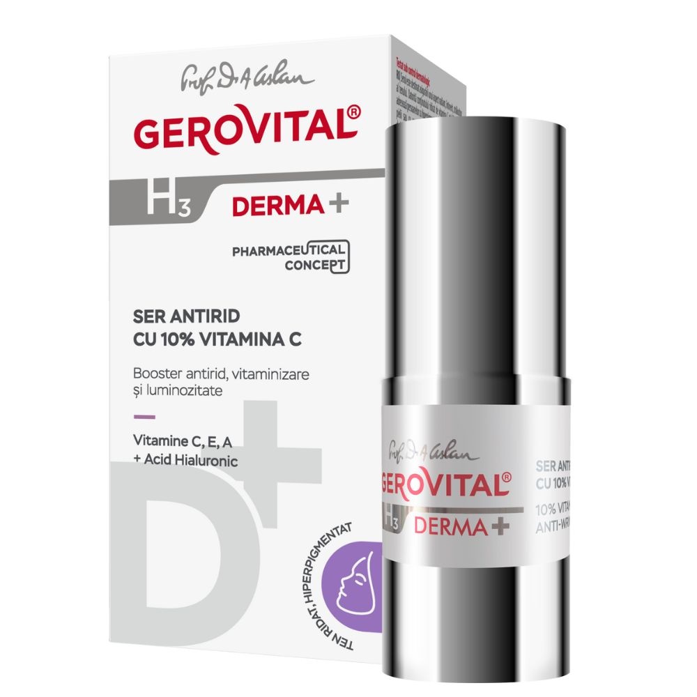 Ser antirid H3 Derma+ cu 10% Vitamina, 15ml, 4150, Gerovital