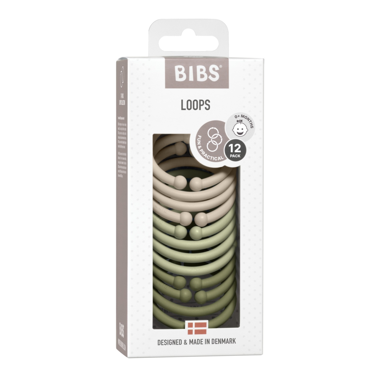 Set 12 inele multifuctionale, +0 luni, Vanila - Sage - Olive, Bibs