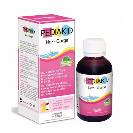 Sirop de miere și lămâie pentru confort respirator Nez-Gorge, 125 ml, Pediakid