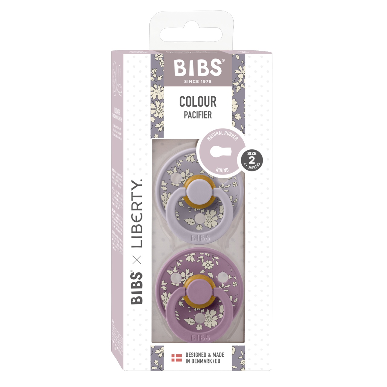 Suzete din latex cu tetina rotunda Colour, 6 luni+, Liberty Colour Capel - Fossil Grey Mix, 2 bucati, Bibs