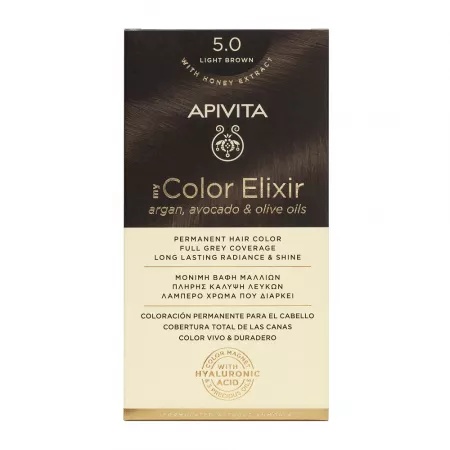 Vopsea de par My Color Elixir, Light Brown N5.0, 155 ml, Apivita