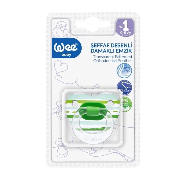 WEE BABY SUZETA SILICON ORTODONTICA TRANSPARENTA DESEN NR 1 - COD 836