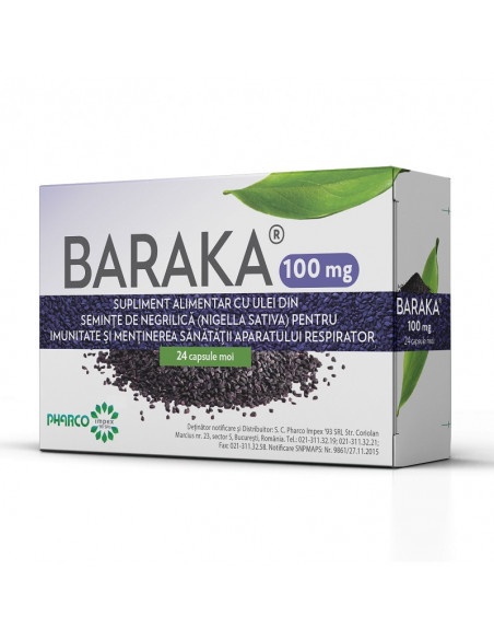 Baraka 100 mg, 24 capsule moi, Pharco