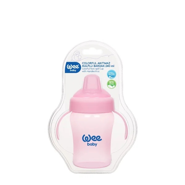 Canita colorata anti-varsare cu maner si cioc din silicon 775 6+ luni, 240ml, Wee Baby