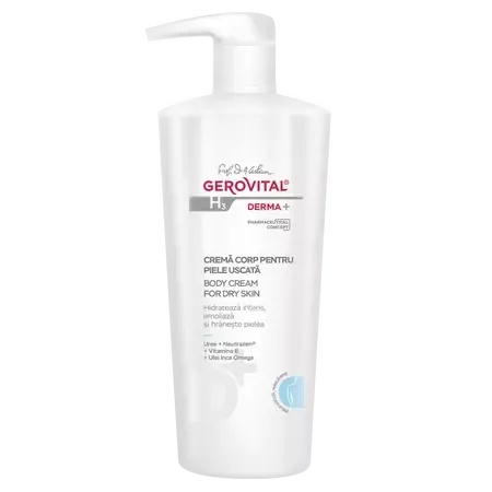 Crema de corp pentru piele uscata H3 Derma+, 500ml, 399, Gerovital