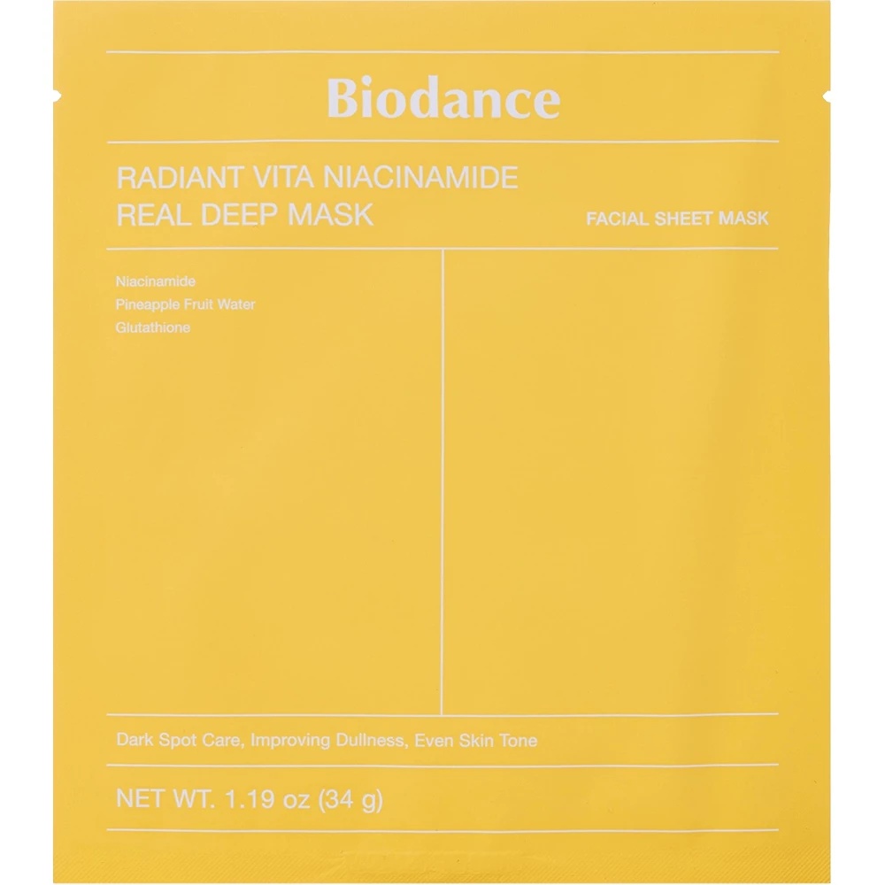 Masca cu niacinamide Radiant Vita Niacinamide Real Deep Mask, 34g, Biodance
