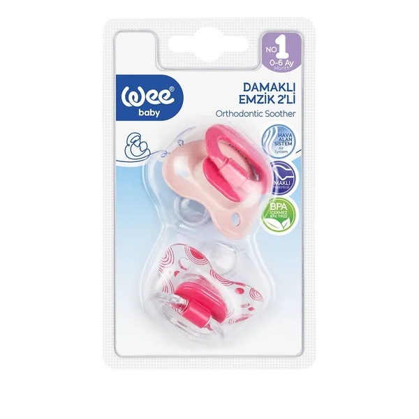Set suzeta ortodontica 165 nr.1 roz, 2 bucati, Wee Baby