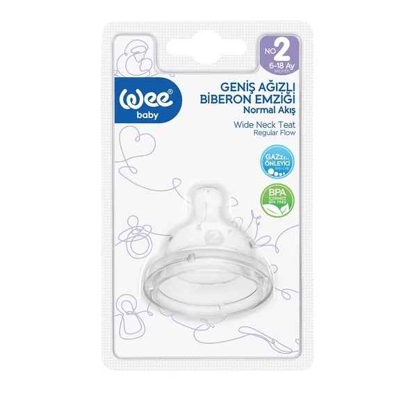 Tetina din silicon anticolic cu gura larga nr.2, 1 bucata 853, Wee Baby