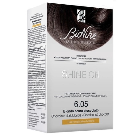 Vopsea tratament pentru păr Shine On, culoare blond ciocolata inchis 6.05, BioNike
