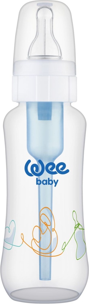 Biberon din PP cu desen, tetină anti-colici nr. 2, cod 295, 240 ml, Wee Baby
