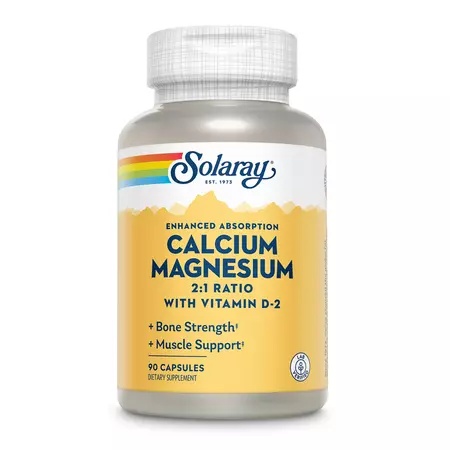 Calciu, Magneziu si Vitamina D Solaray, 90 capsule, Secom